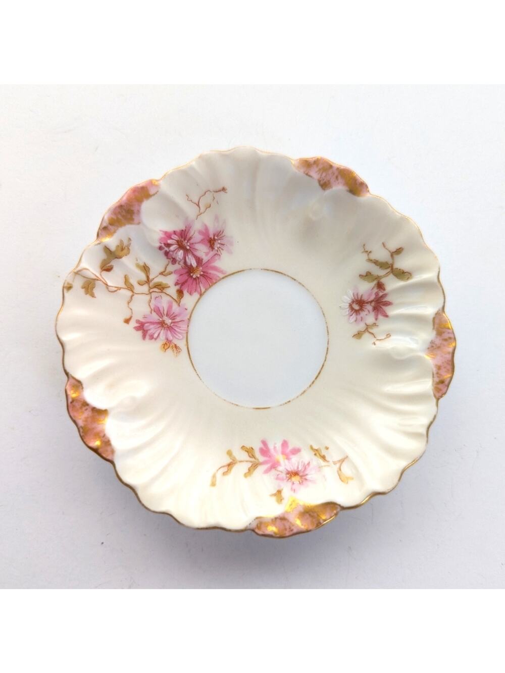Vintage Limoges France Porcelain Ceramic Romantic Floral Tea Saucer Plate